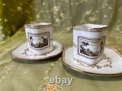 Richard Ginori Firenze Demitasse Cups Saucers Set of 2 Near Mint Vintage Authent