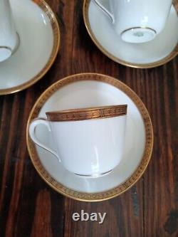 Richard Ginori Gold Rimmed White Demitasse 6 Cups & Saucers 12pcs GIN267 Unused