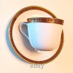 Richard Ginori Gold Rimmed White Demitasse 6 Cups & Saucers 12pcs GIN267 Unused