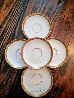 Richard Ginori Gold Rimmed White Demitasse 6 Cups & Saucers 12pcs GIN267 Unused