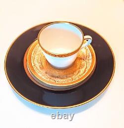 Richard Ginori Gold Rimmed White Demitasse 6 Cups & Saucers 12pcs GIN267 Unused