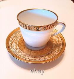 Richard Ginori Gold Rimmed White Demitasse 6 Cups & Saucers 12pcs GIN267 Unused