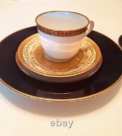 Richard Ginori Gold Rimmed White Demitasse 6 Cups & Saucers 12pcs GIN267 Unused