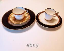 Richard Ginori Gold Rimmed White Demitasse 6 Cups & Saucers 12pcs GIN267 Unused