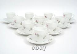 Richard Ginori Italian Rose Pattern Cups & Saucers Demitasse 9 cups 10 saucers