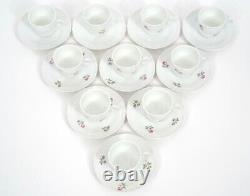 Richard Ginori Italian Rose Pattern Cups & Saucers Demitasse 9 cups 10 saucers