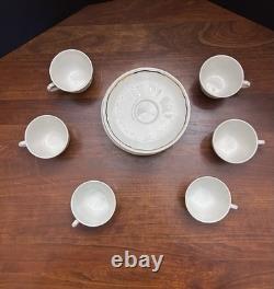 Richard Ginori Italy Demitasse Espresso Cups Saucers Set 6 White with Gold Trim