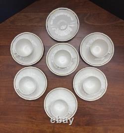 Richard Ginori Italy Demitasse Espresso Cups Saucers Set 6 White with Gold Trim