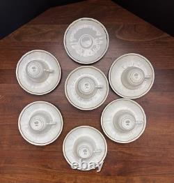 Richard Ginori Italy Demitasse Espresso Cups Saucers Set 6 White with Gold Trim