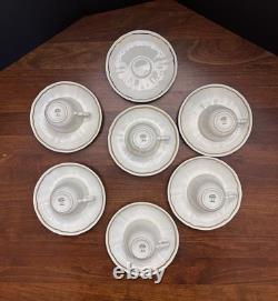 Richard Ginori Italy Demitasse Espresso Cups Saucers Set 6 White with Gold Trim