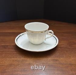 Richard Ginori Italy Demitasse Espresso Cups Saucers Set 6 White with Gold Trim