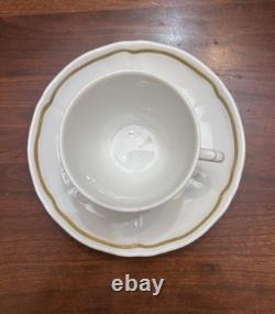 Richard Ginori Italy Demitasse Espresso Cups Saucers Set 6 White with Gold Trim