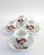 Richard Ginori Italy Red Currant Berry Demitasse Espresso Cups & Saucers Set 4