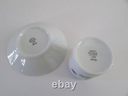 Richard Ginori Italy Red Currant Berry Demitasse Espresso Cups & Saucers Set 4