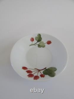 Richard Ginori Italy Red Currant Berry Demitasse Espresso Cups & Saucers Set 4