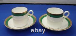 Richard Ginori Palermo Green Demitasse Coffee Set for 2 with Tray Porcelain