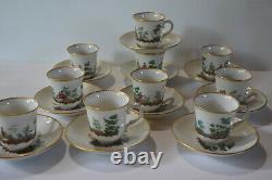 Richard Ginori Pittoria DI Doccia Demitasse Cups With Saucers Set 10