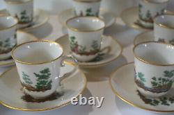 Richard Ginori Pittoria DI Doccia Demitasse Cups With Saucers Set 10