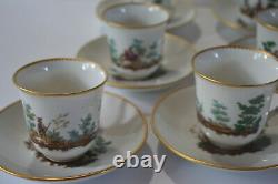 Richard Ginori Pittoria DI Doccia Demitasse Cups With Saucers Set 10