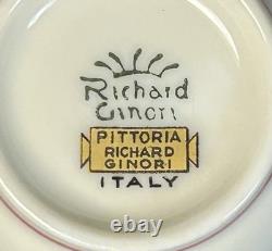 Richard Ginori Porcelain Antique Rose Amalfi Pink Demitasse Cups and Saucers Set