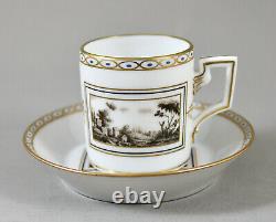 Richard Ginori Porcelain Italy Fiesole Demitasse Cups Coffee Cans & Saucers X 8