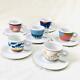 Richard Ginori Rare Set Of Six Illy Art Collection 1995 Demitasse Cups Saucers