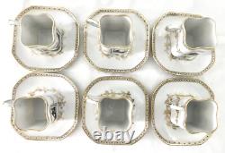 Richard Ginori Set of 6 Fine Porcelain Fiesole Demitasse Cups & Saucers