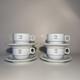 Richard Ginori Via Quadromo Demitasse Cup Saucer 8pcs White Porcelain Restaurant
