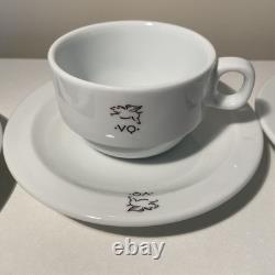 Richard Ginori Via Quadromo Demitasse Cup Saucer 8pcs White Porcelain Restaurant