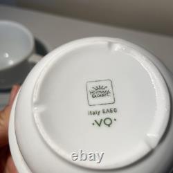 Richard Ginori Via Quadromo Demitasse Cup Saucer 8pcs White Porcelain Restaurant