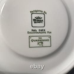 Richard Ginori Via Quadromo Demitasse Cup Saucer 8pcs White Porcelain Restaurant