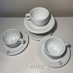 Richard Ginori Via Quadromo Demitasse Cup Saucer 8pcs White Porcelain Restaurant