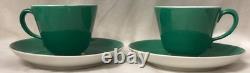Richard Ginori Vntg Bone China Italy Saucer Demitasse Cup & Saucer Green W White