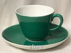 Richard Ginori Vntg Bone China Italy Saucer Demitasse Cup & Saucer Green W White