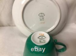 Richard Ginori Vntg Bone China Italy Saucer Demitasse Cup & Saucer Green W White