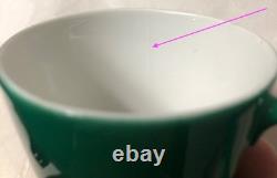 Richard Ginori Vntg Bone China Italy Saucer Demitasse Cup & Saucer Green W White