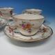 Richard Klemm Dresden Flowers 4 Demitasse Espresso Cups, 4 Saucers