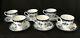Ridgway Chiswick Flow Blue Set Of 6 Demitasse Cups & Saucers England C1897