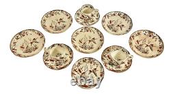 Ridgway INDUS Pattern Demitasse Cup & Saucers & Fruit Bowls 14 Piece Lot Ca 1877