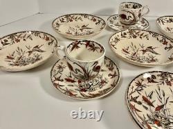 Ridgway INDUS Pattern Demitasse Cup & Saucers & Fruit Bowls 14 Piece Lot Ca 1877