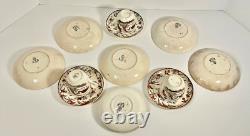 Ridgway INDUS Pattern Demitasse Cup & Saucers & Fruit Bowls 14 Piece Lot Ca 1877