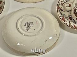 Ridgway INDUS Pattern Demitasse Cup & Saucers & Fruit Bowls 14 Piece Lot Ca 1877