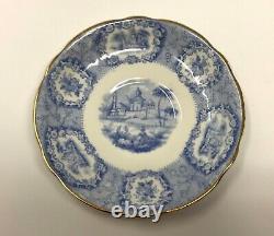 Ridgway Oriental Blue Demitasse Cups & Saucers England Beehive & Urn Mark Set/6