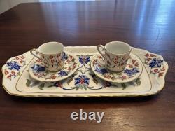 Rihiya Bavaria Porcelain Espresso Set Tray Cups Saucers Hand Painted Gold