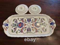 Rihiya Bavaria Porcelain Espresso Set Tray Cups Saucers Hand Painted Gold