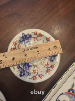 Rihiya Bavaria Porcelain Espresso Set Tray Cups Saucers Hand Painted Gold