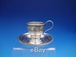 Rose Point By Wallace Sterling Silver Demitasse Cup with Saucer (#4122)