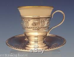 Rose Point by Wallace Sterling Silver Demitasse Cup with Saucer & Liner (#0600)