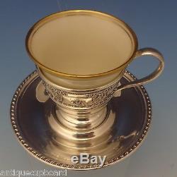 Rose Point by Wallace Sterling Silver Demitasse Cup with Saucer & Liner (#0600)