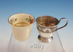 Rose Point by Wallace Sterling Silver Demitasse Cup with Saucer and Liner #3064